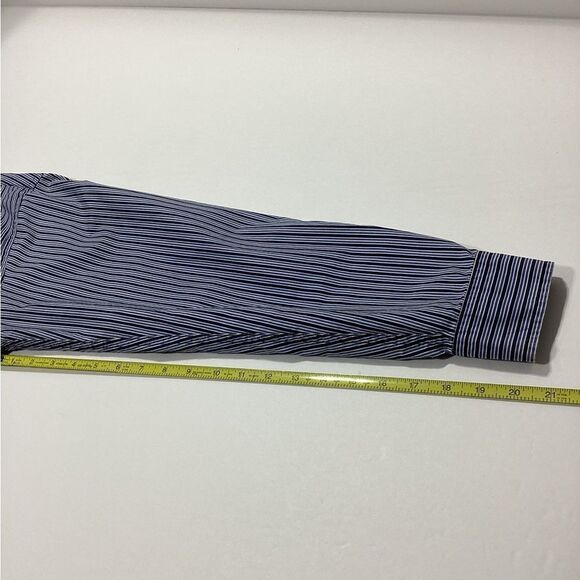 Tommy Hilfiger Navy and White Striped Button-Down Shirt - Picture 9 of 11